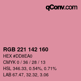 Color code: RGB 221 142 160 | qconv.com