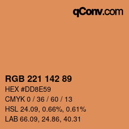 Color code: RGB 221 142 89 | qconv.com