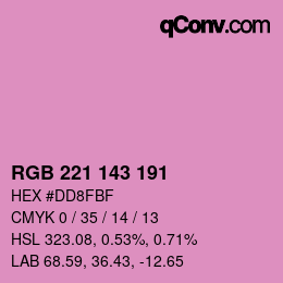 Color code: RGB 221 143 191 | qconv.com