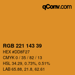 Código de color: RGB 221 143 39 | qconv.com