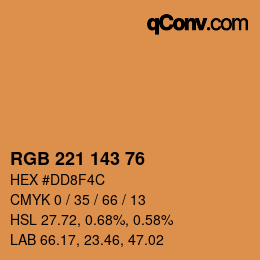 Color code: RGB 221 143 76 | qconv.com