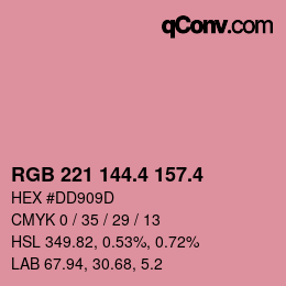 カラーコード: RGB 221 144.4 157.4 | qconv.com