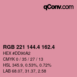 カラーコード: RGB 221 144.4 162.4 | qconv.com