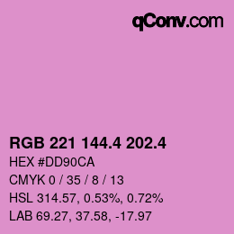 カラーコード: RGB 221 144.4 202.4 | qconv.com