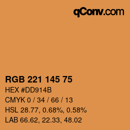颜色代码: RGB 221 145 75 | qconv.com