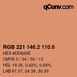 カラーコード: RGB 221 146.2 110.6 | qconv.com