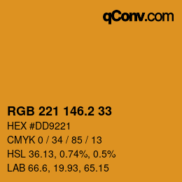 カラーコード: RGB 221 146.2 33 | qconv.com