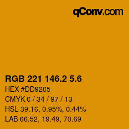 カラーコード: RGB 221 146.2 5.6 | qconv.com