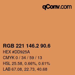 カラーコード: RGB 221 146.2 90.6 | qconv.com