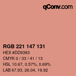 Color code: RGB 221 147 131 | qconv.com