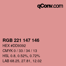 Color code: RGB 221 147 146 | qconv.com