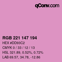 Color code: RGB 221 147 194 | qconv.com