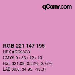 Color code: RGB 221 147 195 | qconv.com