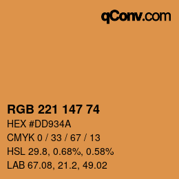 Color code: RGB 221 147 74 | qconv.com