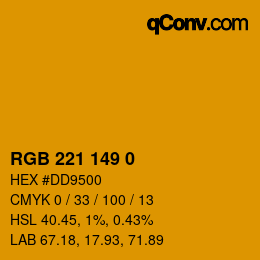 Color code: RGB 221 149 0 | qconv.com