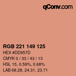 Color code: RGB 221 149 125 | qconv.com