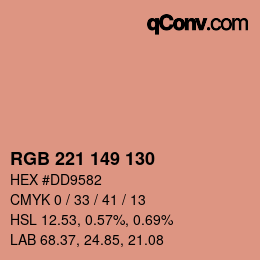 Color code: RGB 221 149 130 | qconv.com