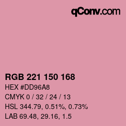 Color code: RGB 221 150 168 | qconv.com
