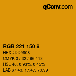 Color code: RGB 221 150 8 | qconv.com