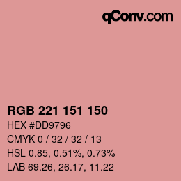 Color code: RGB 221 151 150 | qconv.com