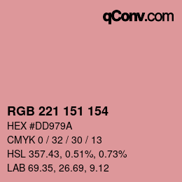 Color code: RGB 221 151 154 | qconv.com