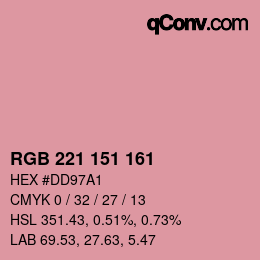 Color code: RGB 221 151 161 | qconv.com