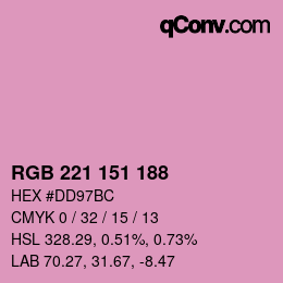 カラーコード: RGB 221 151 188 | qconv.com