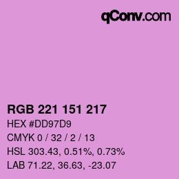 Color code: RGB 221 151 217 | qconv.com