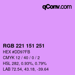 Color code: RGB 221 151 251 | qconv.com