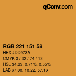 Color code: RGB 221 151 58 | qconv.com