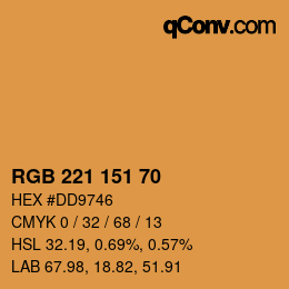 Color code: RGB 221 151 70 | qconv.com