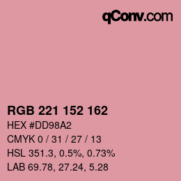 Código de color: RGB 221 152 162 | qconv.com