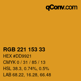 Color code: RGB 221 153 33 | qconv.com