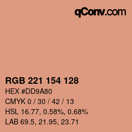 Color code: RGB 221 154 128 | qconv.com