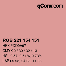 Color code: RGB 221 154 151 | qconv.com