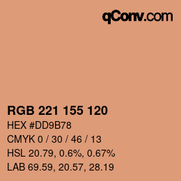 Color code: RGB 221 155 120 | qconv.com