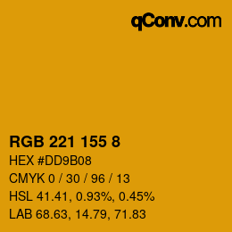 Color code: RGB 221 155 8 | qconv.com