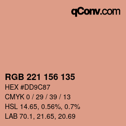 Color code: RGB 221 156 135 | qconv.com