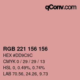 Color code: RGB 221 156 156 | qconv.com