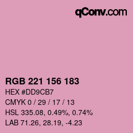 Color code: RGB 221 156 183 | qconv.com