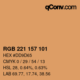 カラーコード: RGB 221 157 101 | qconv.com