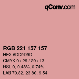 Farbcode: RGB 221 157 157 | qconv.com