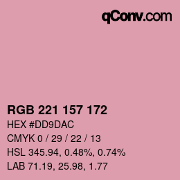 Color code: RGB 221 157 172 | qconv.com