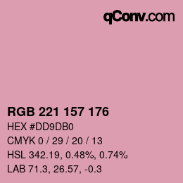 Código de color: RGB 221 157 176 | qconv.com