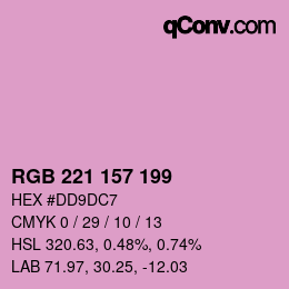 Color code: RGB 221 157 199 | qconv.com