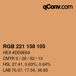 Color code: RGB 221 158 105 | qconv.com