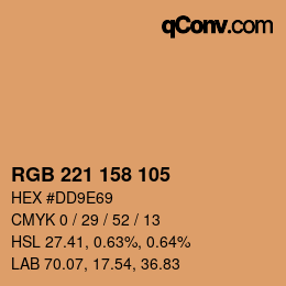 Color code: RGB 221 158 105 | qconv.com