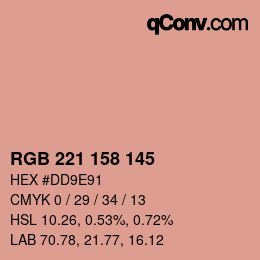 Color code: RGB 221 158 145 | qconv.com
