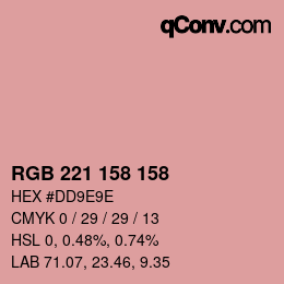 カラーコード: RGB 221 158 158 | qconv.com
