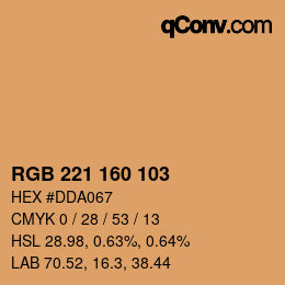 Color code: RGB 221 160 103 | qconv.com
